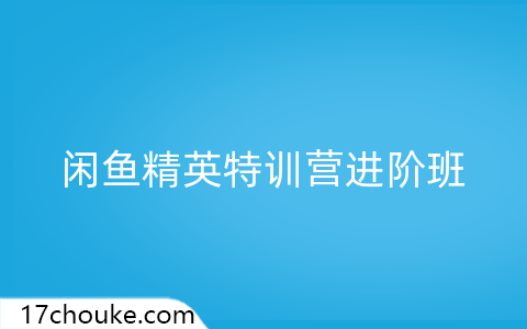 闲鱼精英特训营进阶班-一起筹课网