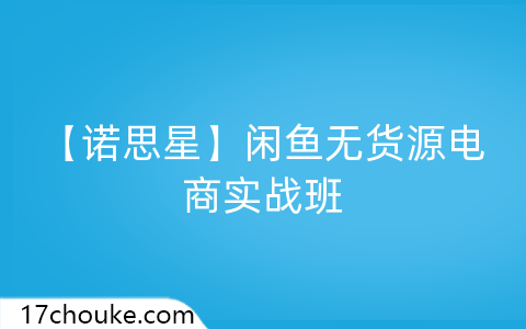 【诺思星】闲鱼无货源电商实战班-一起筹课网