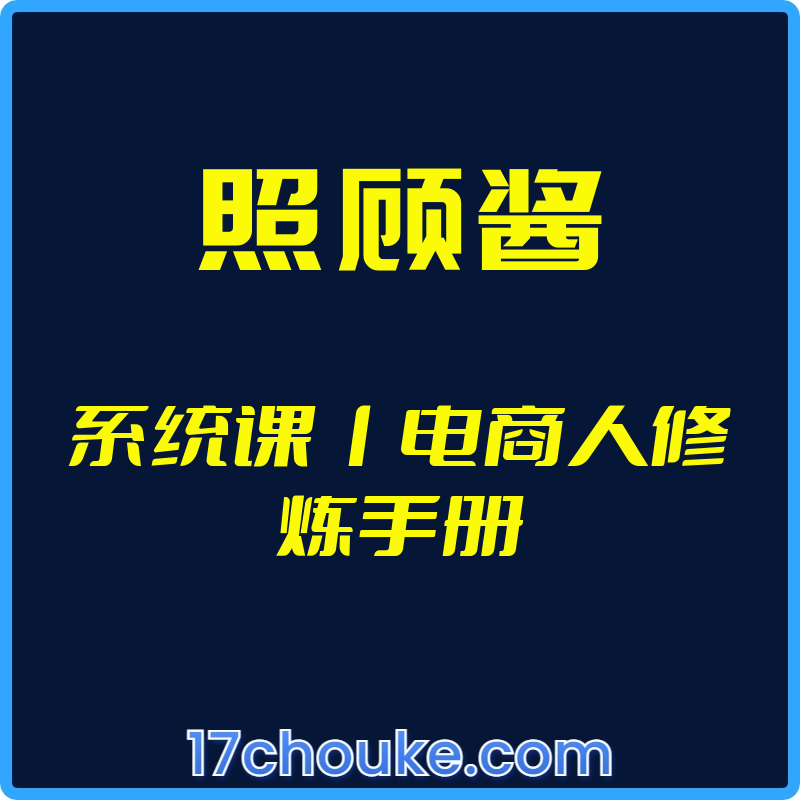 （照顾酱）系统课丨电商人修炼手册【视频：204节】-一起筹课网