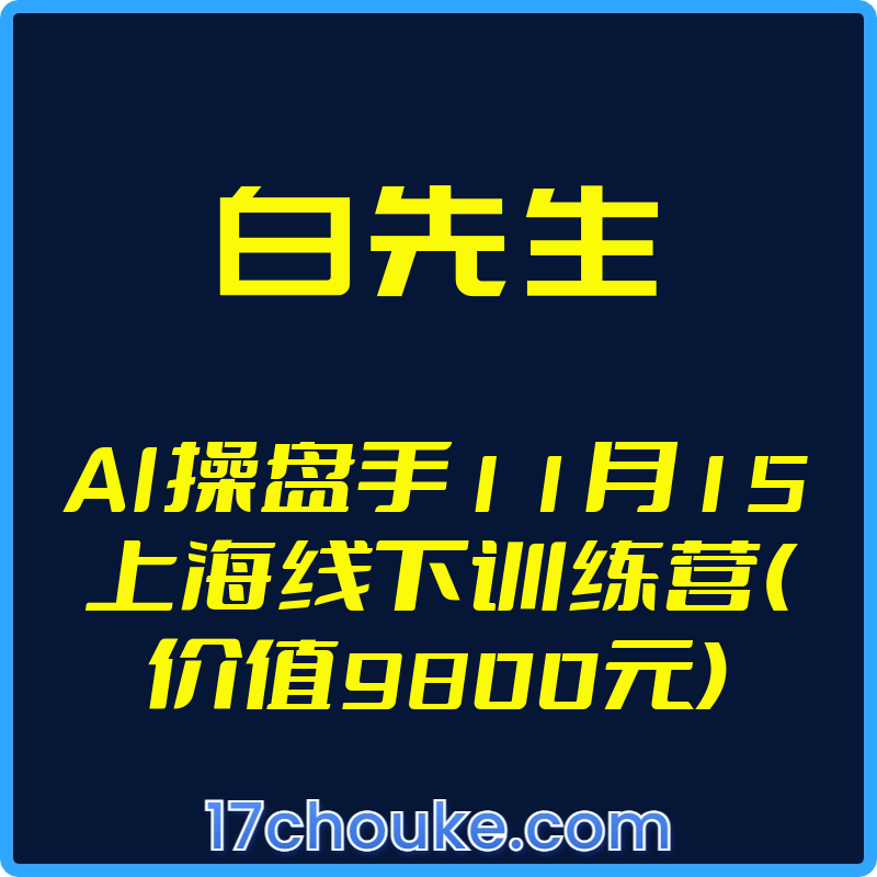 25年01月07日-（白先生）AI操盘手11月15上海线下训练营(价值9800元)【视频：8节】-一起筹课网