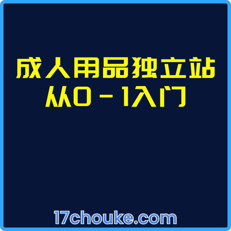 成人用品独立站从0-1入门【视频：6节】-一起筹课网