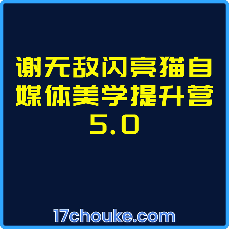 谢无敌闪亮猫自媒体美学提升营5.0【视频：11节】-一起筹课网