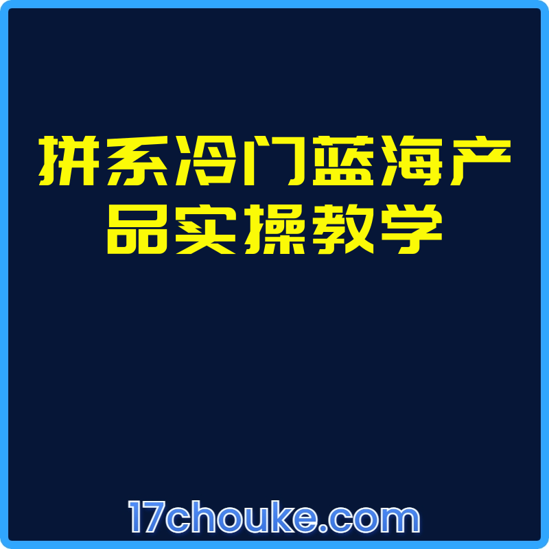 拼系冷门蓝海产品实操教学【视频：7节】-一起筹课网