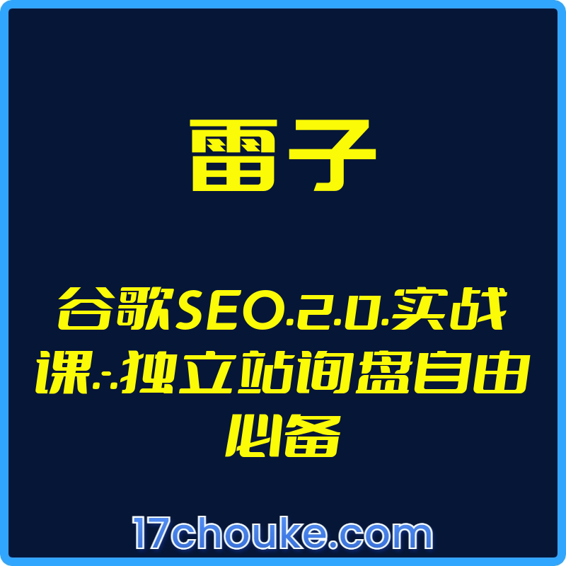 （雷子）谷歌SEO.2.0.实战课.-.独立站询盘自由必备【视频：94节】-一起筹课网