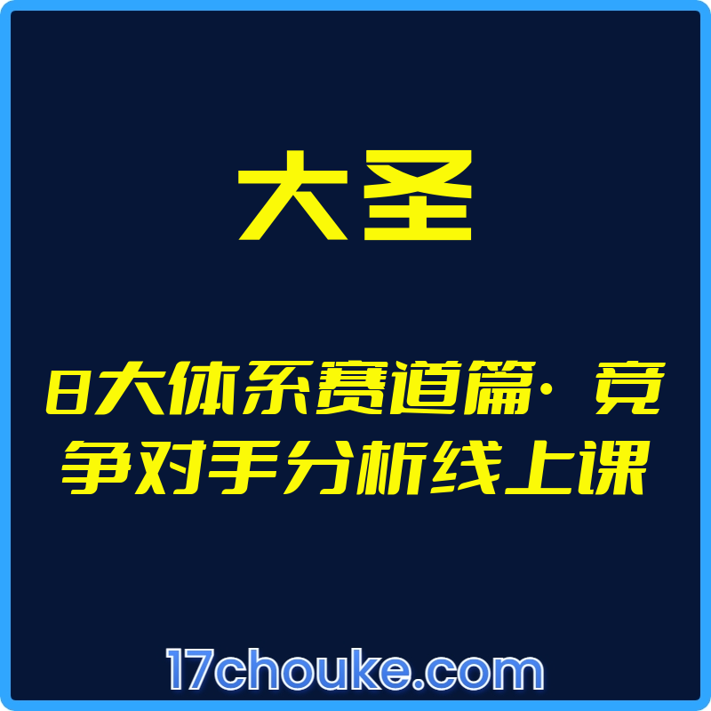 （大圣）8大体系赛道篇·竞争对手分析线上课【视频：13节】-一起筹课网