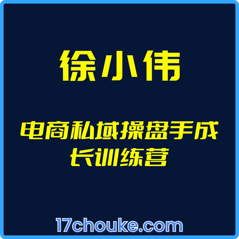 （徐小伟）电商私域操盘手成长训练营【视频：24节】-一起筹课网