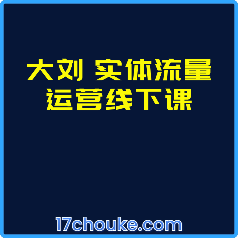 大刘 实体流量运营线下课【课程：13节】-一起筹课网