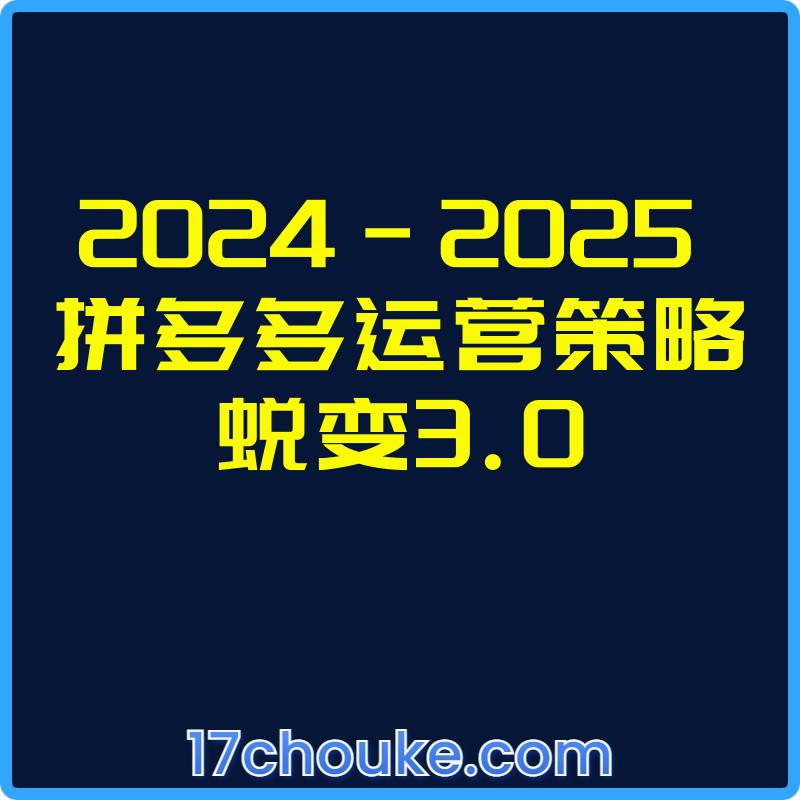 2024-2025 拼多多运营策略蜕变3.0【视频：38节】-一起筹课网