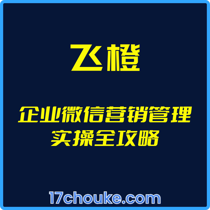 （飞橙）企业微信营销管理实操全攻略【视频：13节】-一起筹课网