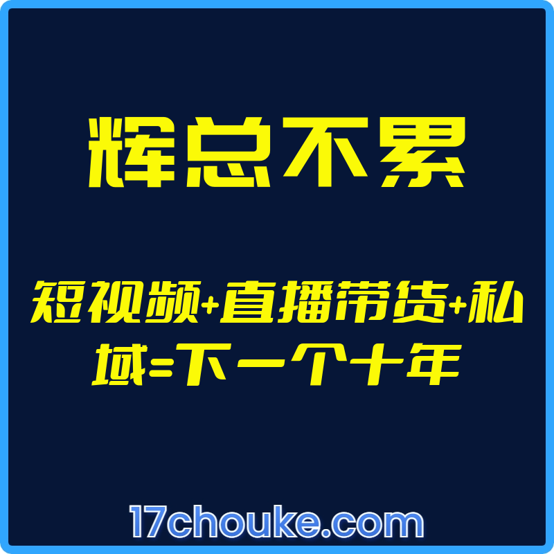 （辉总不累）短视频+直播带货+私域=下一个十年【视频：48节】【文件：1个】-一起筹课网