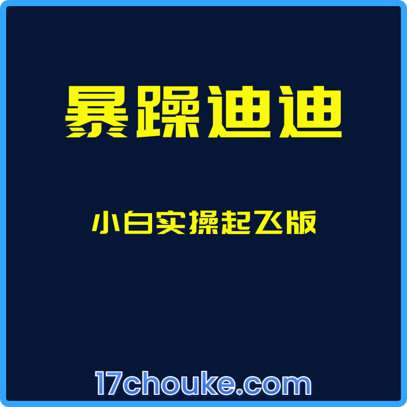 （暴躁迪迪）小白实操起飞版【课程：59节】-一起筹课网