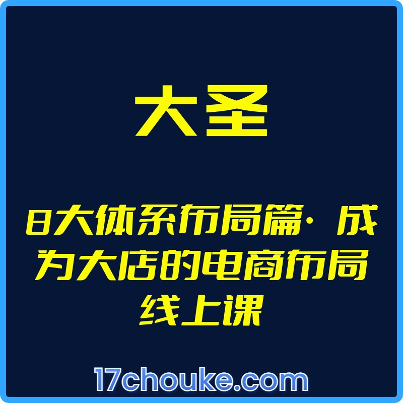 （大圣）8大体系布局篇·成为大店的电商布局线上课【视频：16节】-一起筹课网