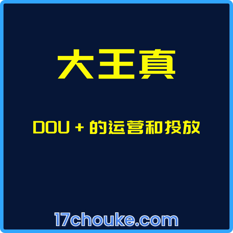 （大王真）DOU+的运营和投放【课程：6节】-一起筹课网