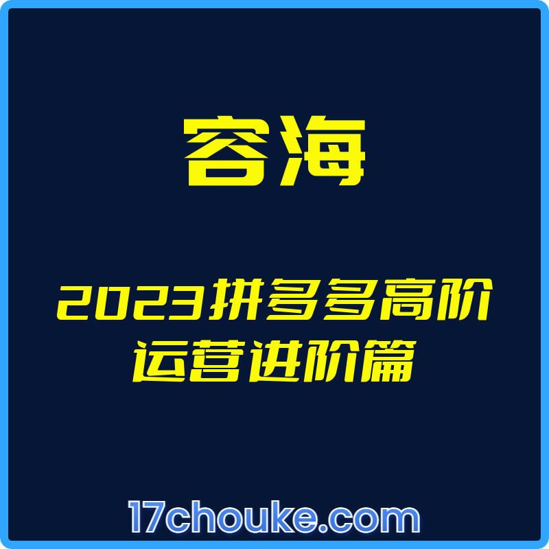 （容海）2023拼多多高阶运营进阶篇【视频：5节】-一起筹课网