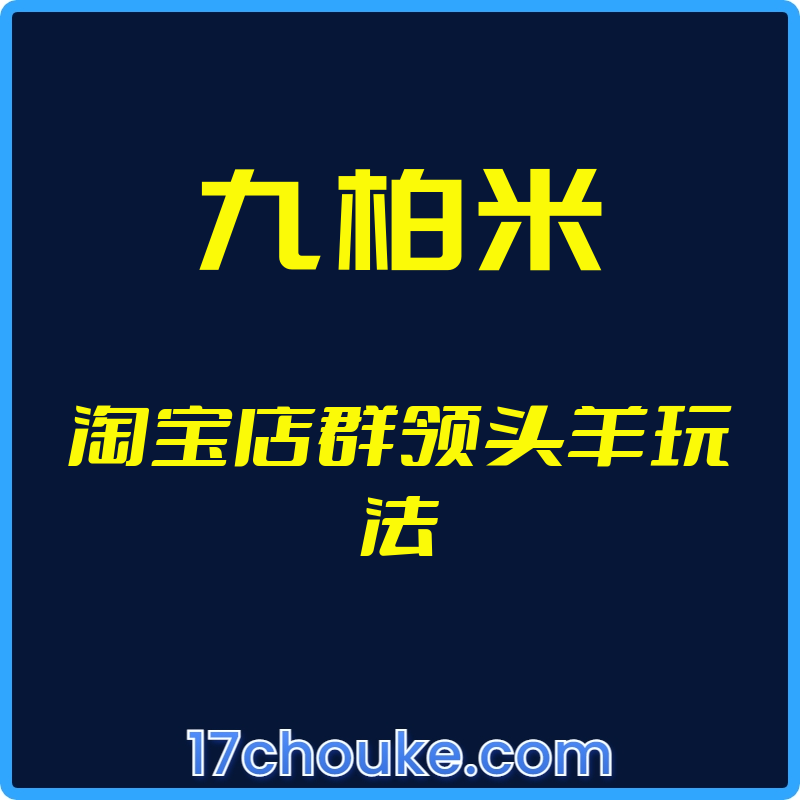（九柏米）淘宝店群领头羊玩法【视频：63节】-一起筹课网