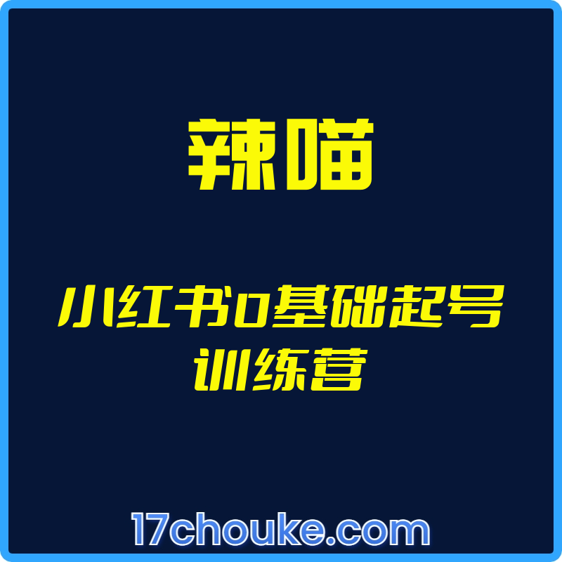 （辣喵）小红书0基础起号训练营【视频：17节】-一起筹课网