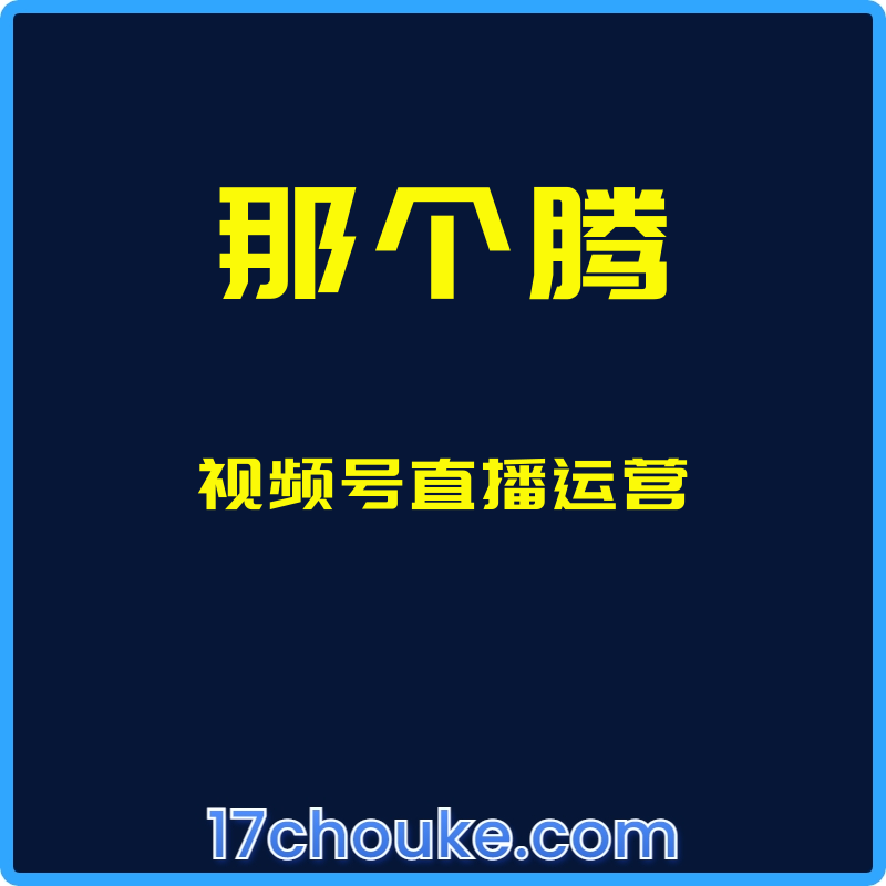（那个腾）视频号直播运营【视频：4节】【文件：3个】-一起筹课网