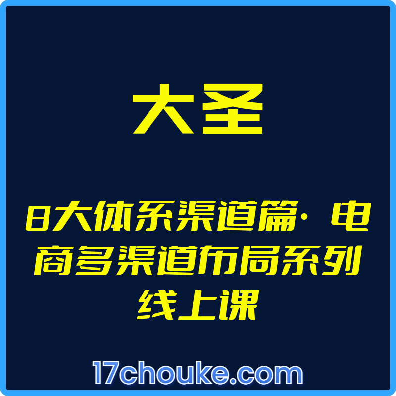 （大圣）8大体系渠道篇·电商多渠道布局系列线上课【视频：10节】-一起筹课网