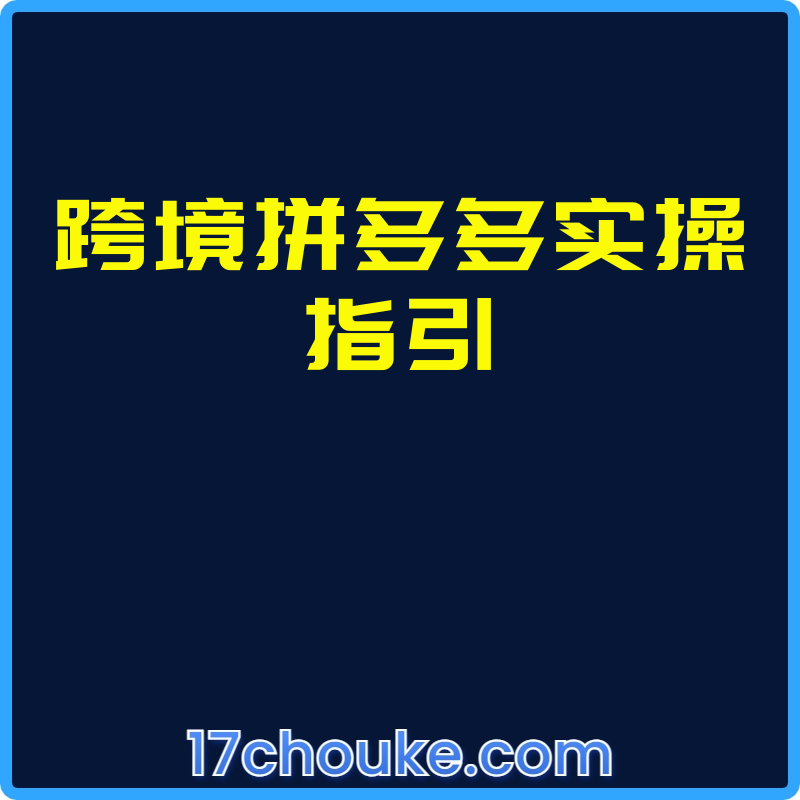 跨境拼多多实操指引【视频：23节】-一起筹课网