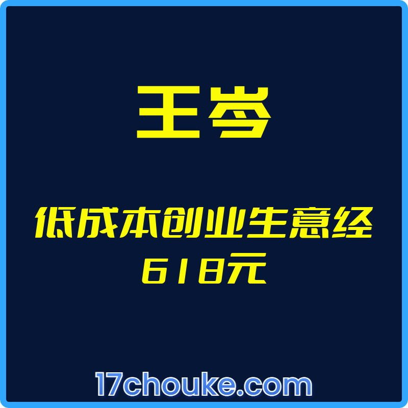 （王岑）低成本创业生意经618元【视频：28节】【文件：3个】-一起筹课网
