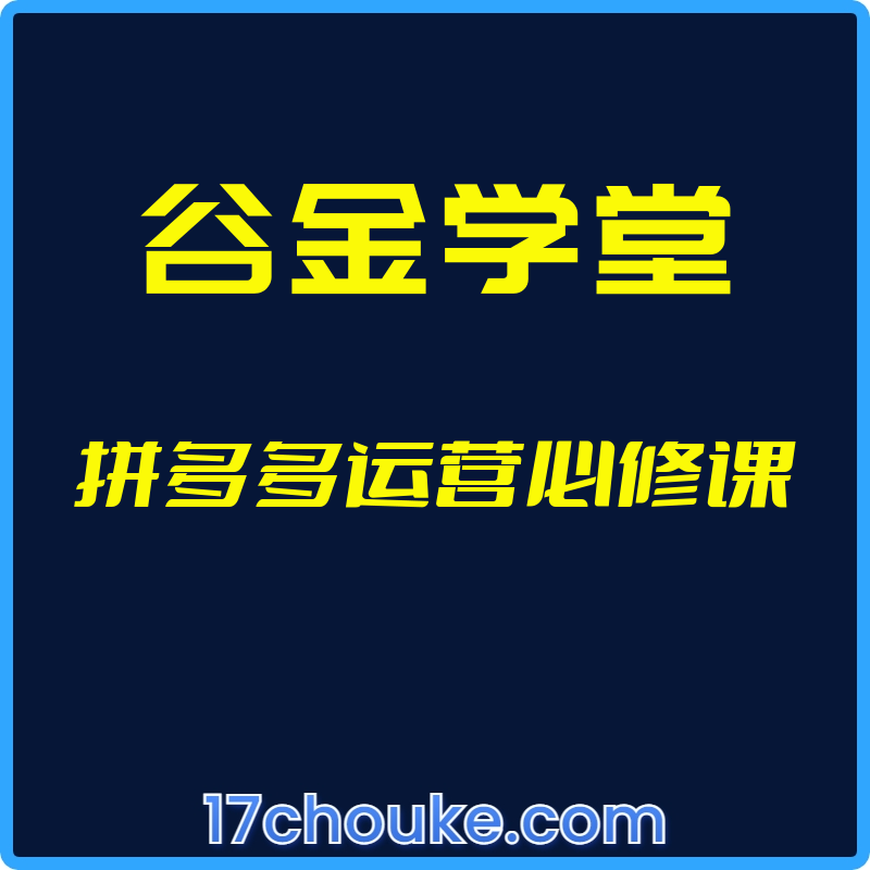 （谷金学堂）拼多多运营必修课【视频：20节】-一起筹课网