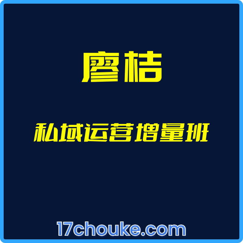（廖桔）私域运营增量班【视频：9节】【文件：1个】-一起筹课网