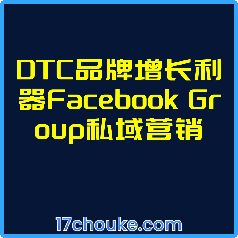 DTC品牌增长利器Facebook Group私域营销【视频：9节】-一起筹课网