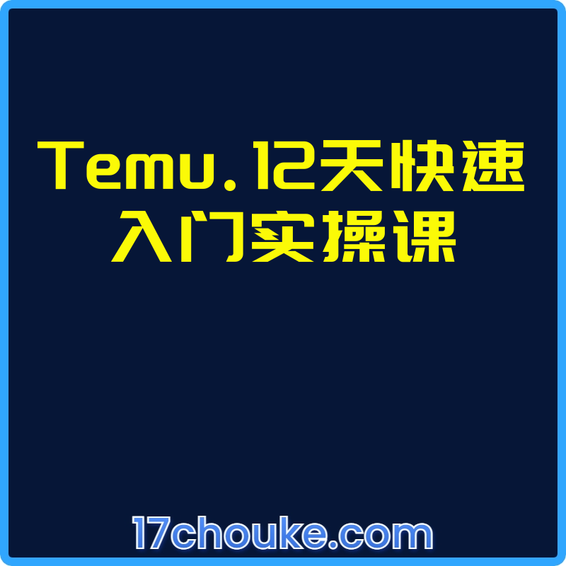 Temu.12天快速入门实操课【视频：12节】-一起筹课网