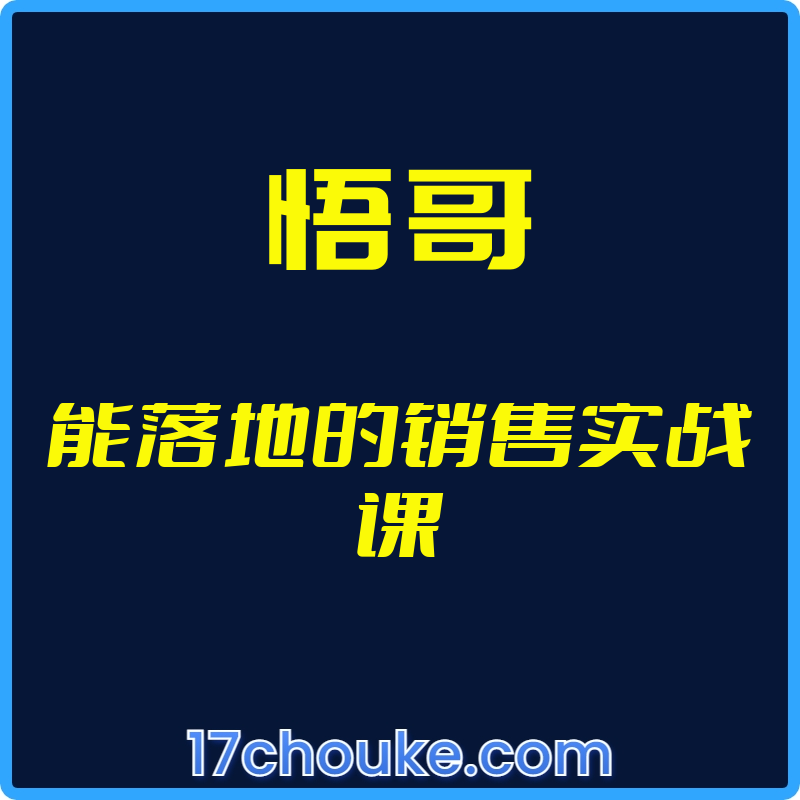 25年02月25日-（悟哥）能落地的销售实战课【视频：135节】-一起筹课网