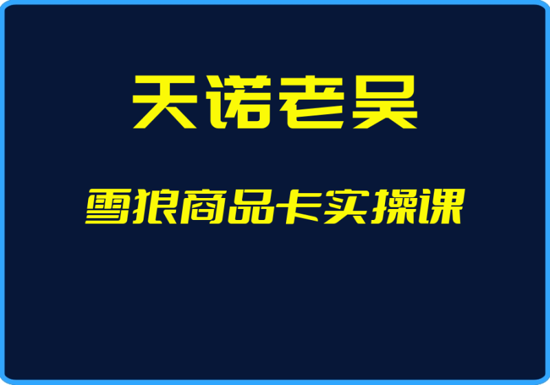 25年05月01日-（天诺老吴）雪狼商品卡实操课【视频：36节】-一起筹课网