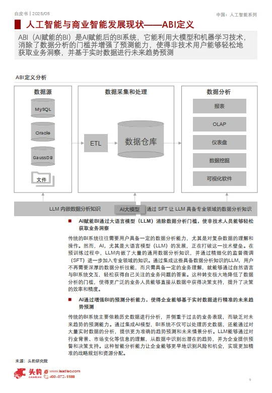 图片[9]-2025年中国人工智能与商业智能发展白皮书：AI驱动商业智能决策，企业数字化转型的智脑引擎-头豹.pdf-一起筹课网