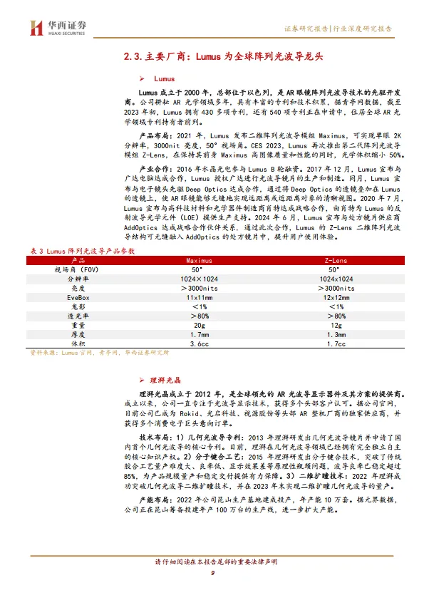 AI／AR眼镜行业系列报告(二)：光学方案百花齐放，光波导升级趋势明确-华西证券.pdf