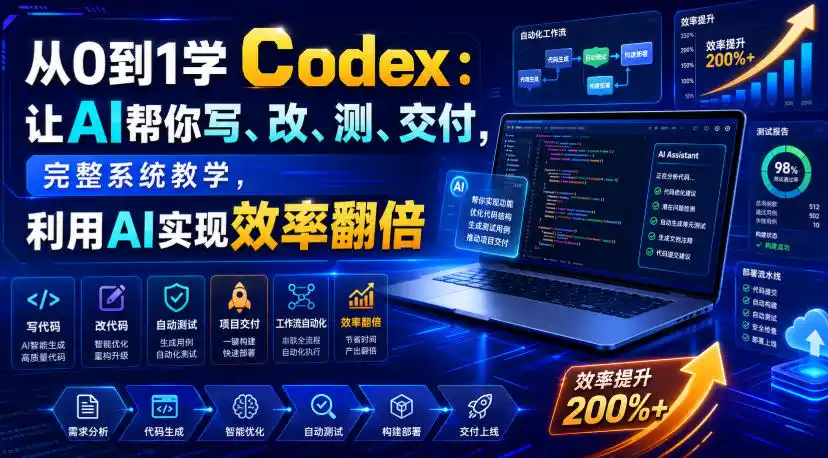 从0到1学Codex：让AI帮你写、改、测、交付，完整系统教学，利用AI实现效率翻倍(更新0918)-一起筹课网