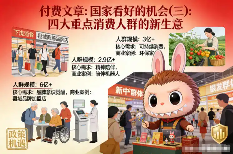 付费文章:国家看好的机会(三):四大重点消 费人群的新生意-一起筹课网