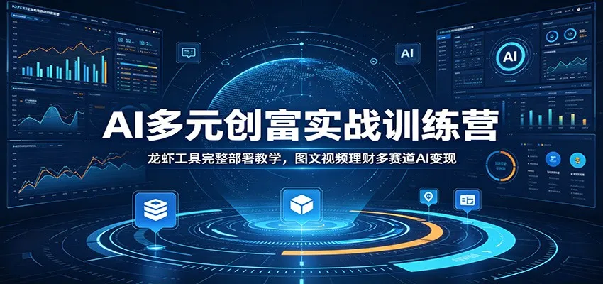 AI多元创富实战训练营:龙虾工具完整部署教学,图文视频理财多赛道AI变现-一起筹课网