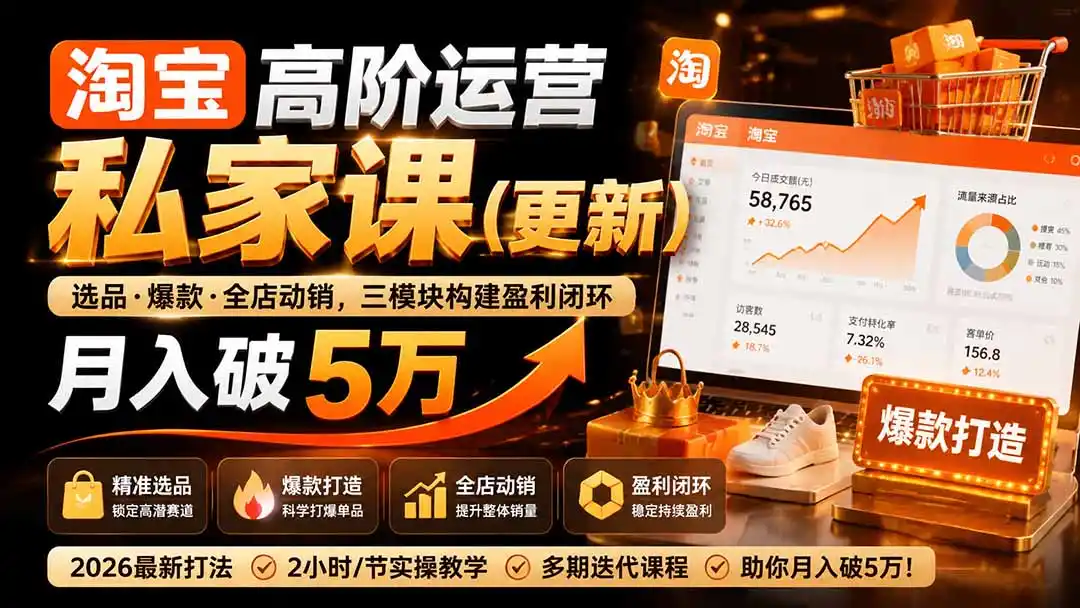 淘宝高阶运营私家课(更新26年-一起筹课网