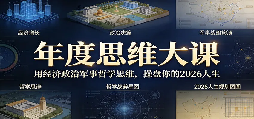 年度思维大课，用经济政治军事哲学思维，操盘你的2026人生-一起筹课网