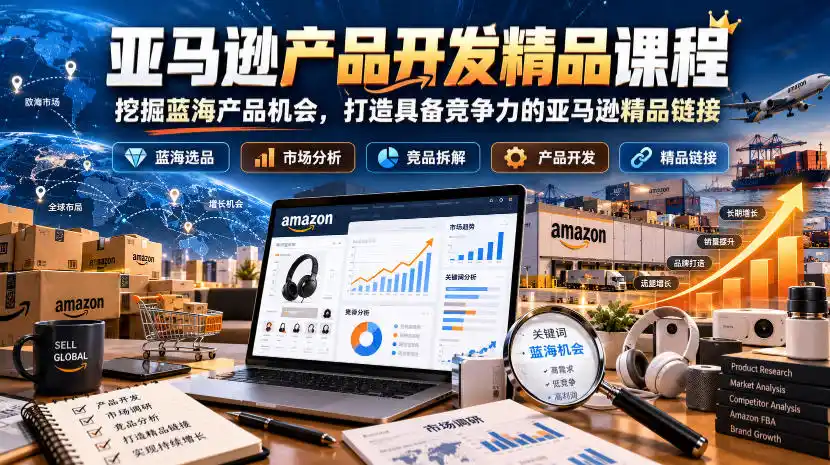 亚马逊产品开发精品课程，挖掘蓝海产品机会，打造具备竞争力的亚马逊精品链接-一起筹课网