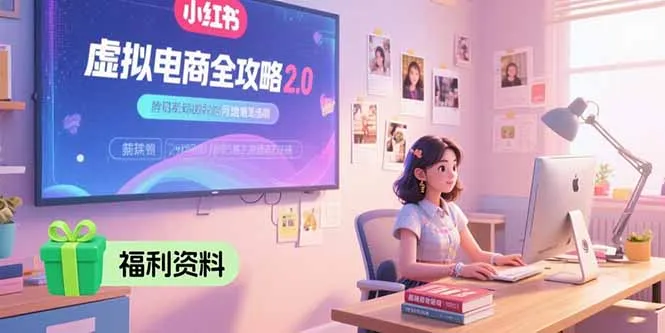 虚拟电商全攻略2.0，开店选品实操流程，账号定位、货源发布、笔记发布技巧-一起筹课网