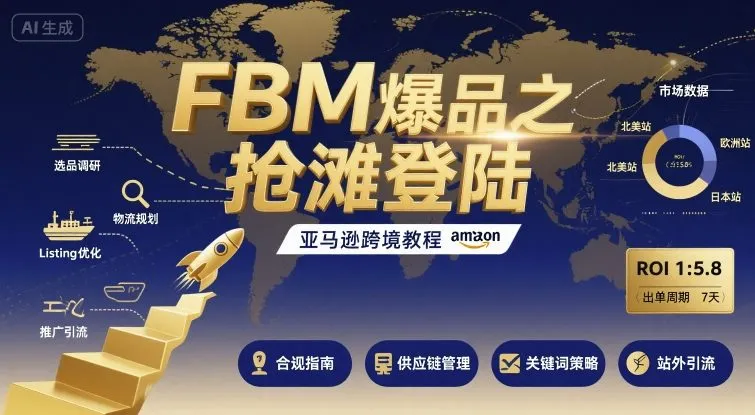 FBM爆品之抢滩登陆-亚马逊跨境教程-一起筹课网