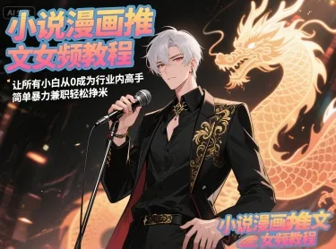 小说漫画推文女频教程，让所有小白从0成为行业内高手，简单暴力兼职轻松挣米-一起筹课网
