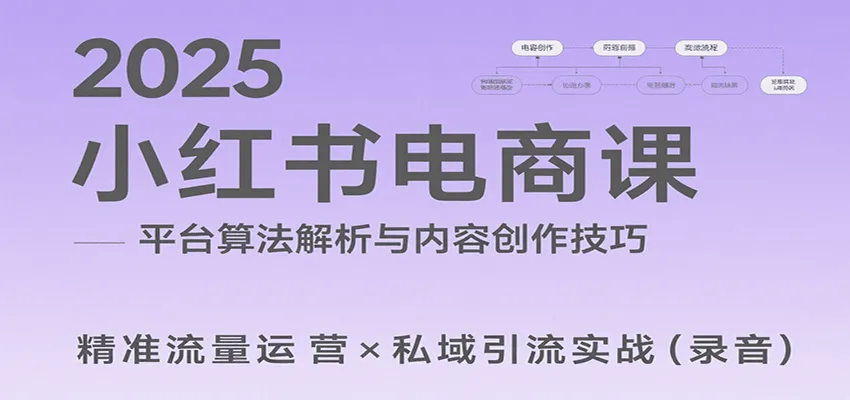 2025小红书电商课:解析算法,创作高转化内容,助力卖家获取流量实现变现(录音)-一起筹课网