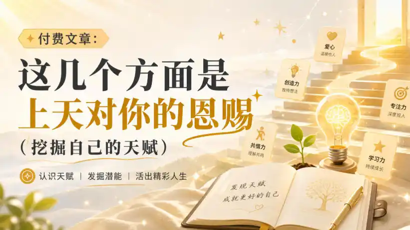 付费文章：这几个方面是上天对你的恩赐(挖掘自己的天赋)-一起筹课网