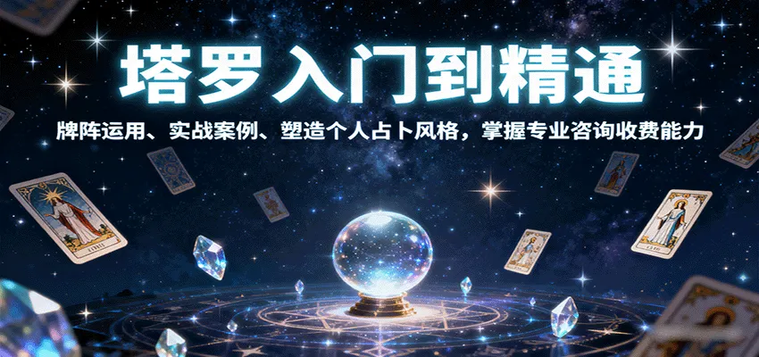 塔罗入门到精通，牌阵运用、实战案例、塑造个人占卜风格，掌握专业咨询收费能力-一起筹课网
