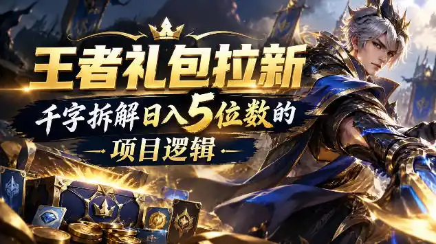王者游戏礼包拉新_千字拆解日入5位数的项目逻辑-一起筹课网