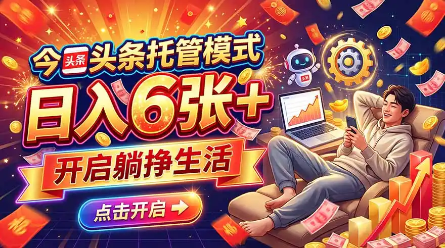 今日头条AI托管模式，每天5分钟，最高月入5000+，操作超简单，零门槛-一起筹课网