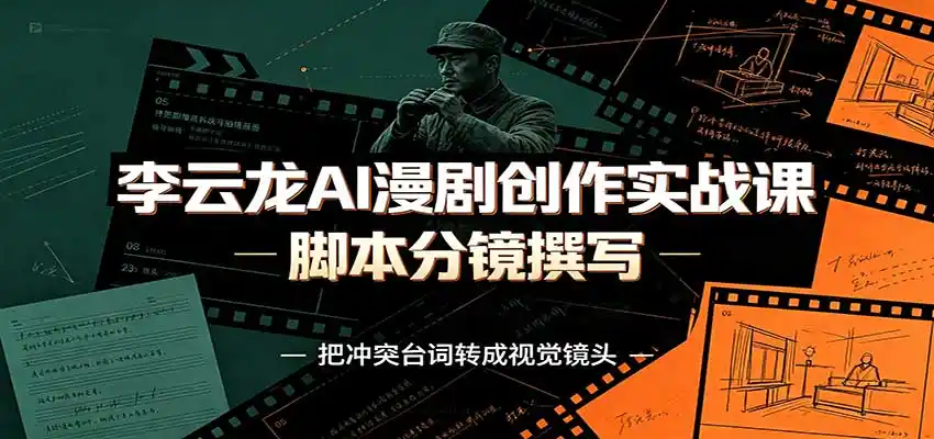 李云龙AI漫剧创作实战课：角色人设还原，脚本分镜撰写，AI漫剧成片完整制作教学-一起筹课网