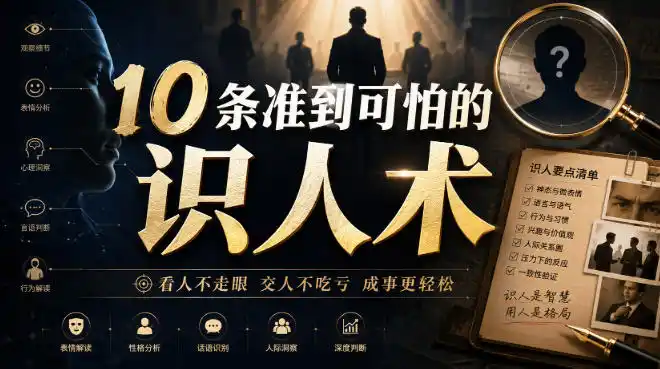 付费文章：10条准到可怕的识人术-一起筹课网
