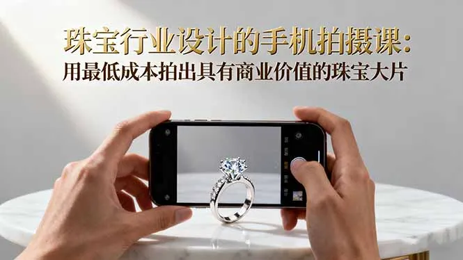 珠宝行业设计的手机拍摄课:用最低成本拍出具有商业价值的珠宝大片!-一起筹课网