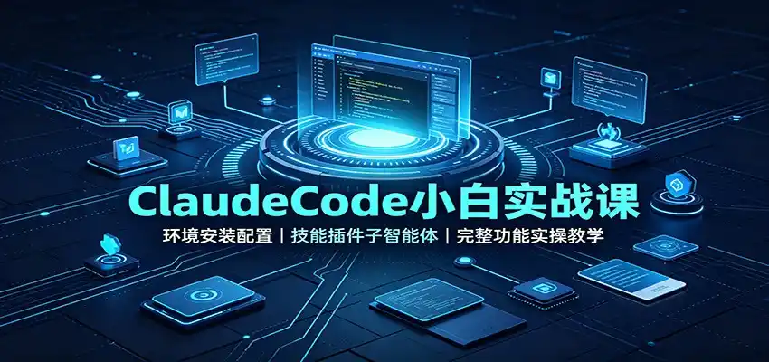 ClaudeCode小白实战课：环境安装配置，技能插件子智能体，完整功能实操教学-一起筹课网